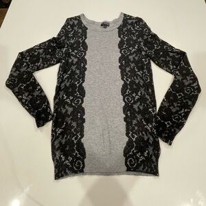 BOGO The Limited Gray and Black Lace Sweater Size S